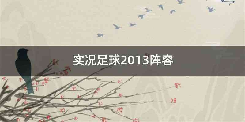 实况足球2013阵容
