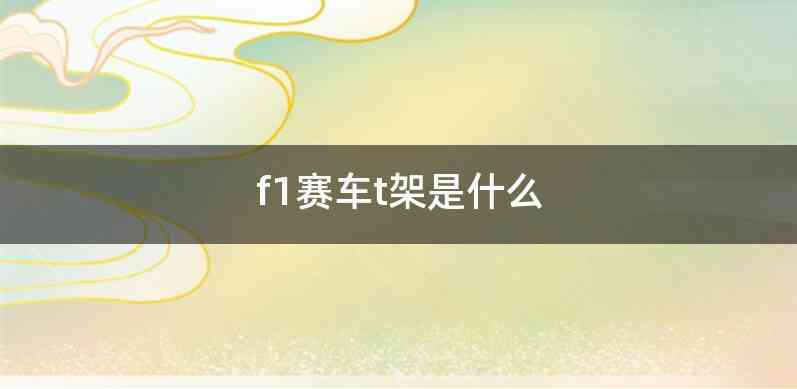 f1赛车t架是什么
