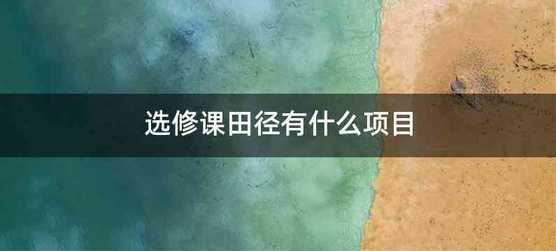 选修课田径有什么项目