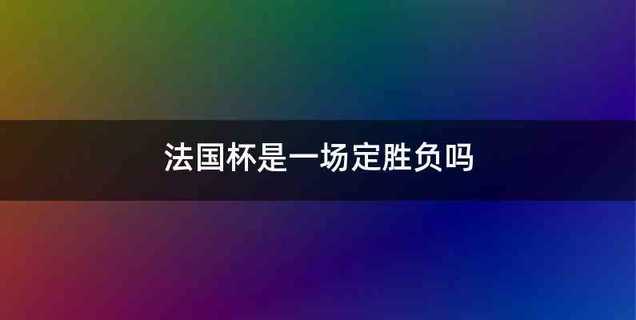 法国杯是一场定胜负吗