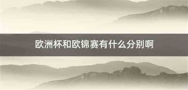 欧洲杯和欧锦赛有什么分别啊