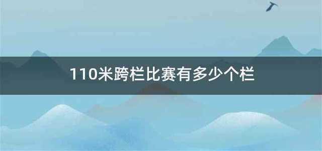 110米跨栏比赛有多少个栏