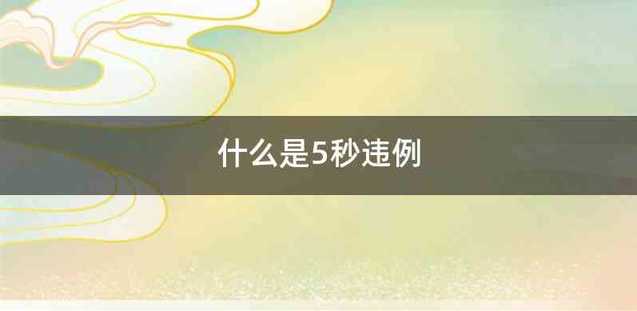 什么是5秒违例