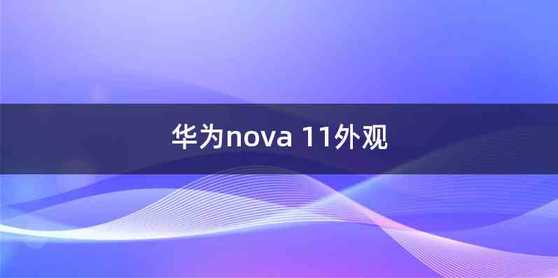 华为nova 11外观