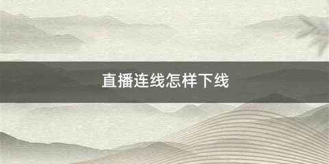 直播连线怎样下线