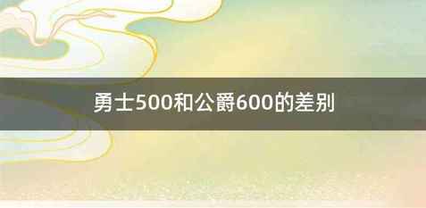 勇士500和公爵600的差别
