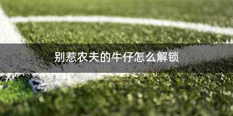 别惹农夫的牛仔怎么解锁