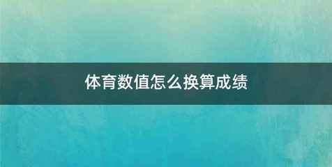 体育数值怎么换算成绩