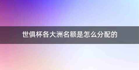 世俱杯各大洲名额是怎么分配的