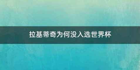 拉基蒂奇为何没入选世界杯