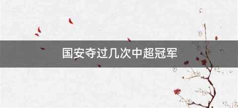 国安夺过几次中超冠军