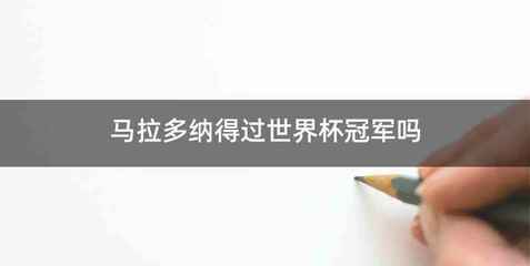 马拉多纳得过世界杯冠军吗