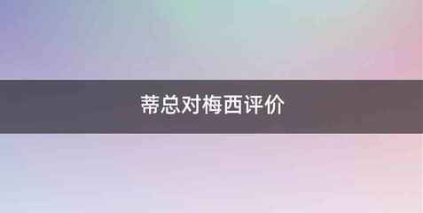 蒂总对梅西评价