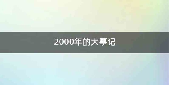 2000年的大事记