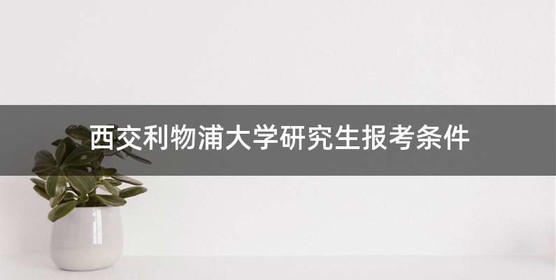 西交利物浦大学研究生报考条件
