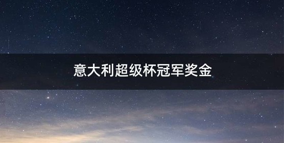 意大利超级杯冠军奖金
