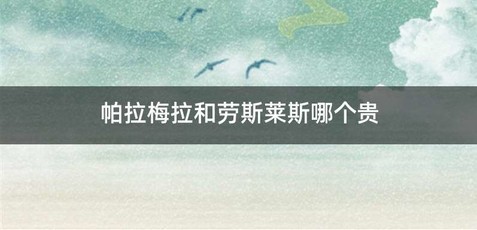 帕拉梅拉和劳斯莱斯哪个贵