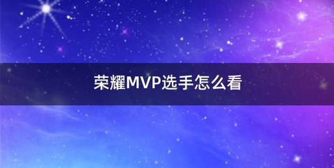 荣耀MVP选手怎么看