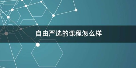 自由严选的课程怎么样