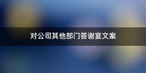 对公司其他部门答谢宴文案