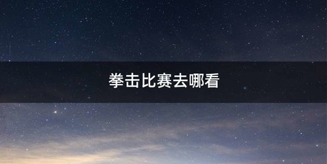 拳击比赛去哪看