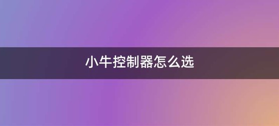 小牛控制器怎么选