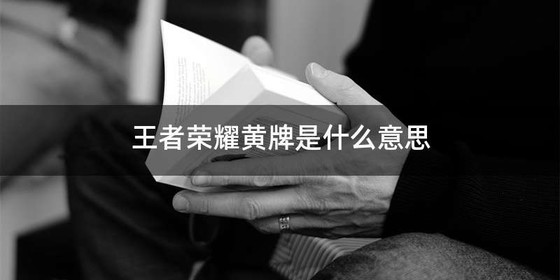 王者荣耀黄牌是什么意思