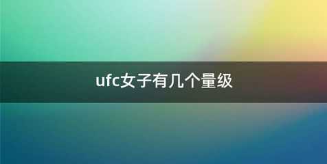 ufc女子有几个量级