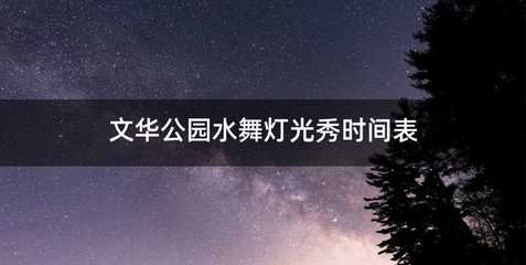 文华公园水舞灯光秀时间表