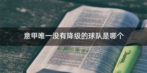 意甲唯一没有降级的球队是哪个