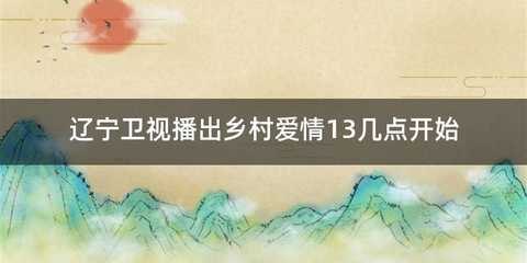 辽宁卫视播出乡村爱情13几点开始
