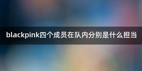 blackpink四个成员在队内分别是什么担当