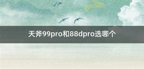 天斧99pro和88dpro选哪个
