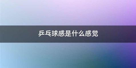 乒乓球感是什么感觉