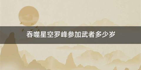 吞噬星空罗峰参加武者多少岁