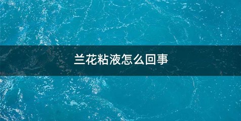 兰花粘液怎么回事