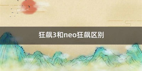 狂飙3和neo狂飙区别