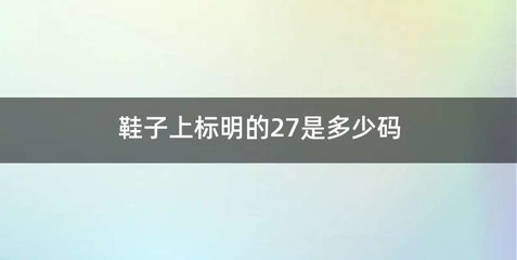 鞋子上标明的27是多少码