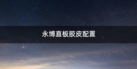 永博直板胶皮配置
