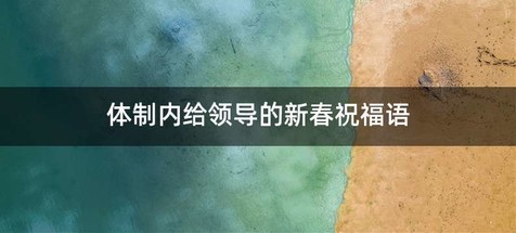 体制内给领导的新春祝福语