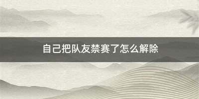自己把队友禁赛了怎么解除