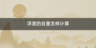 浮漂的自重怎样计算