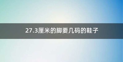 27.3厘米的脚要几码的鞋子