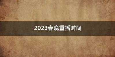 2023春晚重播时间