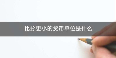 比分更小的货币单位是什么