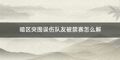 暗区突围误伤队友被禁赛怎么解
