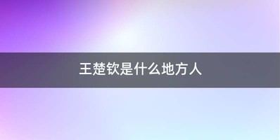 王楚钦是什么地方人