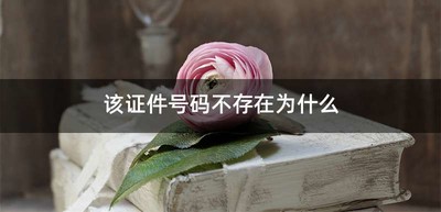 该证件号码不存在为什么
