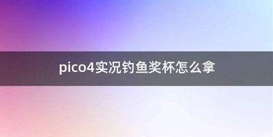 pico4实况钓鱼奖杯怎么拿