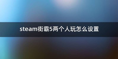 steam街霸5两个人玩怎么设置